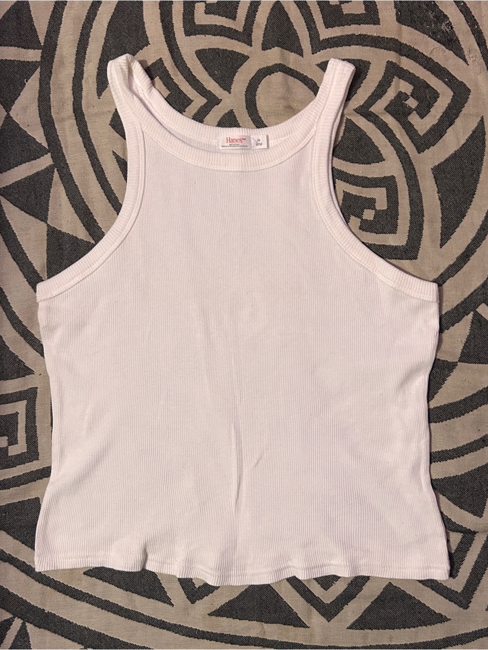 Hanes White Ribbed Tank for Women - Fitted Sleeveless Top 100% Cotton
